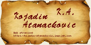 Kojadin Atanacković vizit kartica